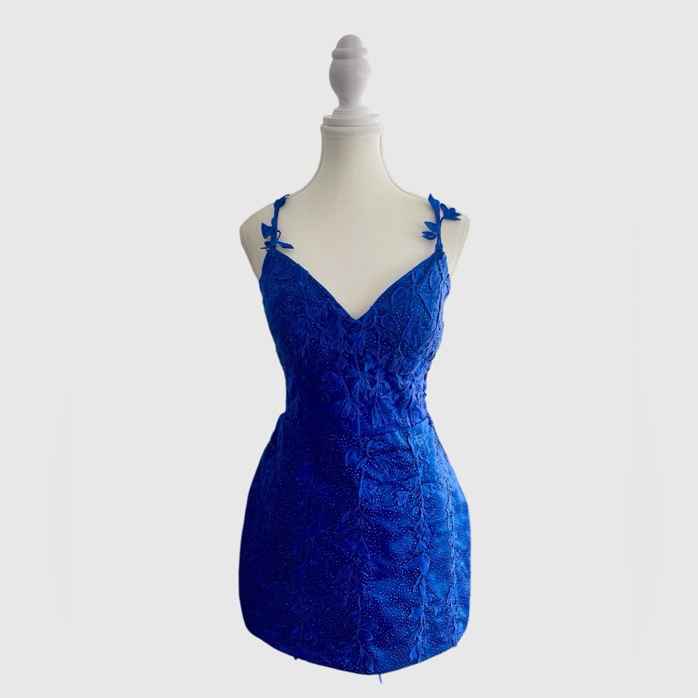 Top Dress Fashion Women’s Size 8 Blue Dress prom Bachelorette Cocktail Party NWT